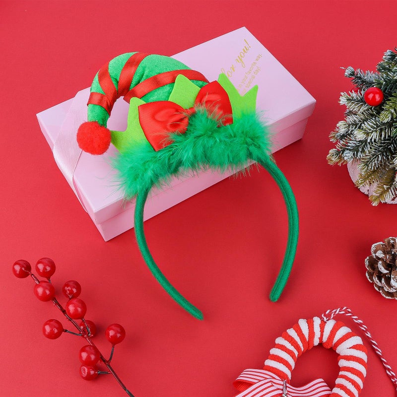 Semato Christmas Elf Headband for Women and Girls Holiday Party Headband Christmas Elf Headpiece Elf Hat - Image 3